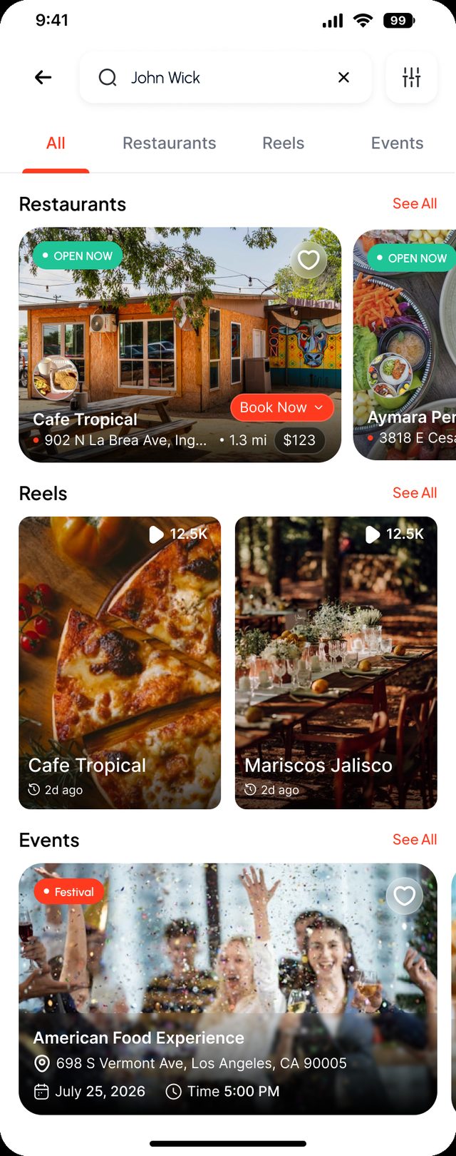 Savrli app search results